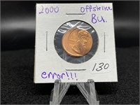 2000 Lincoln Cent (Offstrike error coin)