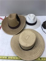 3 straw style hats