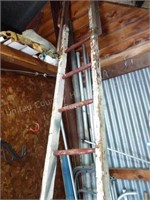 9 rung vintage wood ladder & other