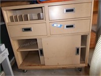 Metal rolling storage cabinet