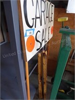 Misc. garage/rummage sale signs in shed