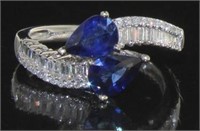 14kt Gold Natural 2.00 ct Sapphire & Diamond Ring