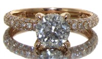 14kt Rose Gold 1.96 ct Round Diamond Ring