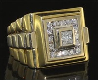 14kt Gold Men's 1.50 ct Rolex Style Diamond Ring