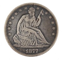 1877 Seated Liberty Silver Half Dollar