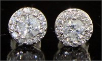 14kt Gold Brilliant 1.00 ct Diamond Stud Earrings