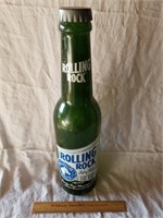 Rolling Rock Beer Plastic Bottle Bank 23" Damaged