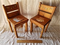 Small Decorative Wooden Chairs 15 & 1/2" H