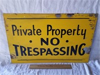 Vintage Private Property Metal Sign 15 x 24"
