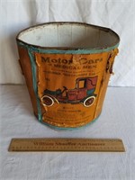 Vintage Cardboard & Cloth Garbage Can
