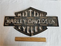 Heavy Steel Harley Davidson Sign 13 x 23 & 1/2"