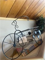 Bicycle planter & square decrative shelves