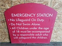 Emergency Station Plastic Sign 36 x 36"