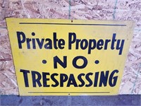 Vintage No Trespassing Metal Sign 18 x 24"