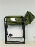 folding camp chair w/ side table attached