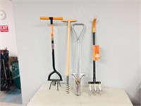 assorted garden tools
