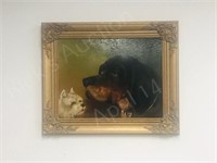 oil on board by Charles E. Brittan - Dogs