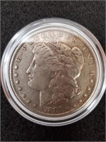 1884 Morgan Silver Dollar with Capsule