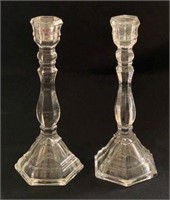 Pair of Tiffany Crystal Candlesticks