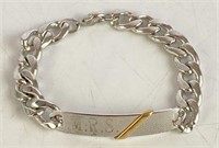 Sterling ID Bracelet with 14K Yellow Gold Accent