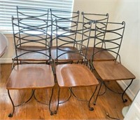 Dining Chairs with Scrolled Metal Legs & Backs