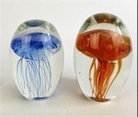 Dynasty Gallery Art Glass Jellyfish Paperweights