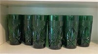 Green Crystal Tumblers marked France