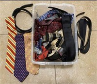 Assortment of Ties & Men's Leather Belts