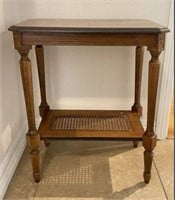 Occasional Table with Cane Inset Lower Shelf