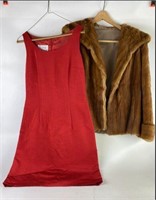 Mink Fur Coat & Cheap & Chic by Moschino Red Dress