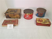 lot of various old tins & advertising boxes