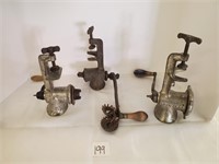 lot of vintage hand crank grinders
