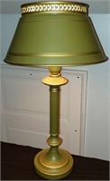 Mid Century Green Tole Lamp