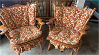 Pair of Wooden Vntg Chairs (top rocks back/forth)