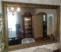 Vintage ornate mirror over buffet