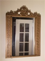 Vintage Ornate Gesso frame Greek key design mirror