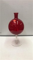 Ruby Glass Vase - 13.5 in. Tall