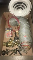 Misc lot of wire, door knobs, ceiling vent cover,