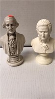 2 presidents bust figurines.  6.5” & 7” tall.