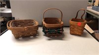 3 Small Baskets Decorative