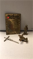 The Lord’s Prayer Plaque, Crucifix, Airplane