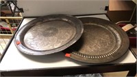 2 cnt of Tarnished Silver Platters