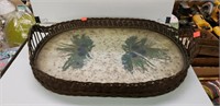 Decorative Peacock Feather Serving Tray