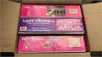 8 Boxes of Lady Victoria Fine Crystal Stemware -