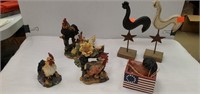 Lot of Rooster Decor