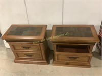 Matching nightstands with tile inlay