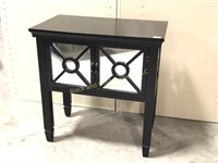 Black mirrored side table