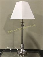 Stainless steel adjustable candle stick style lamp