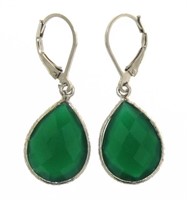 Natural 11.50 ct Green Amethyst Drop Earrings