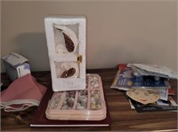 Contents and top of dresser Shells, doves etc